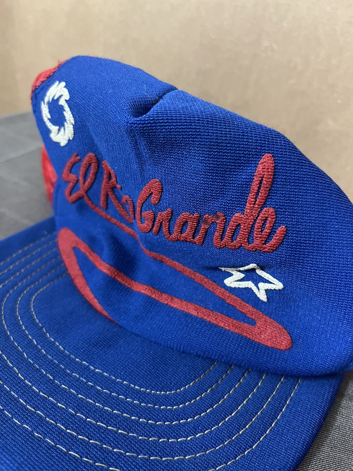 Vintage Vintage 80s El Rio Grande Puff Print Trucker Hat Snapback Size ONE SIZE - 2 Thumbnail