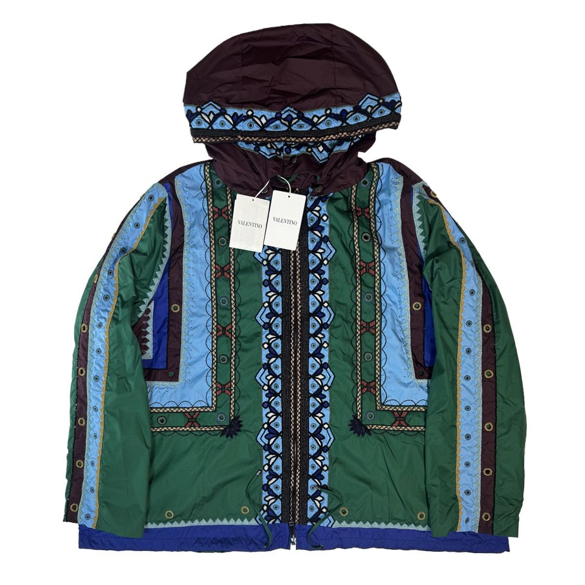Valentino RARE Valentino folk embroidered beaded hooded windbreaker Size US L / EU 52-54 / 3 - 1 Thumbnail