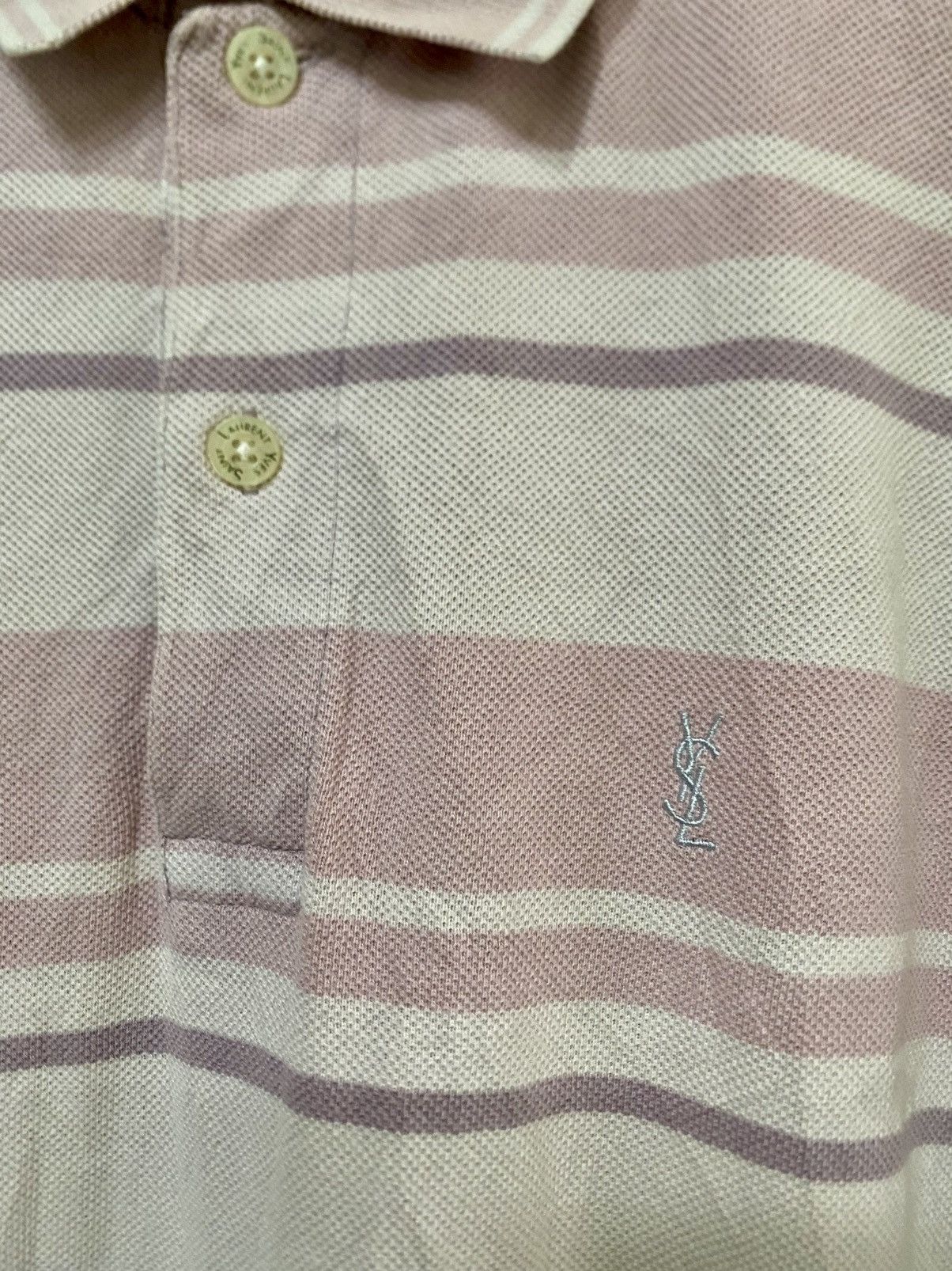Japanese Brand × Yves Saint Laurent Yves Saint Laurent Striped Collar T Shirt Size US M / EU 48-50 / 2 - 4 Thumbnail