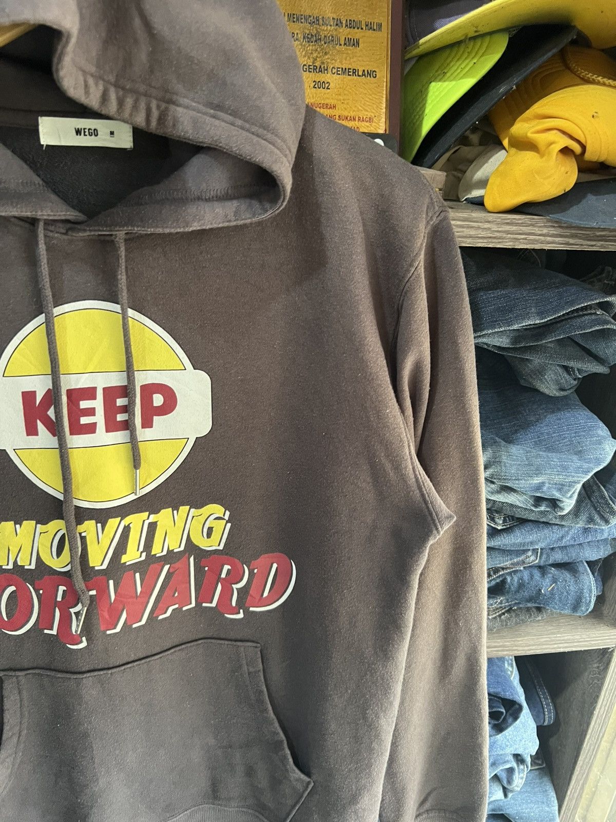 Japanese Brand 🔥Wego Keep Moving Forward Drawstring Hoodie Size US M / EU 48-50 / 2 - 5 Thumbnail