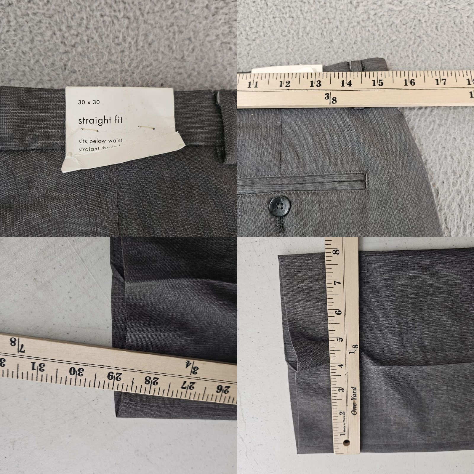 Calvin Klein Calvin Klein Pants Mens 30x30 Gray Straight Fit Dress Slacks Polyester Classic Size US 30 / EU 46 - 8 Thumbnail