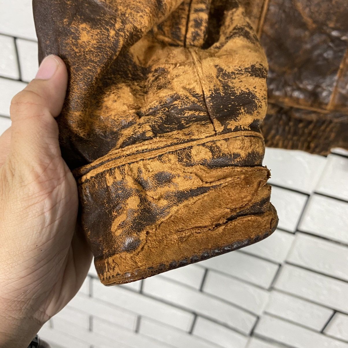 Vintage 🔥VINTAGE FLY LEATHER JACKET BLANKET AERO LEATHER Size US M / EU 48-50 / 2 - 13 Thumbnail