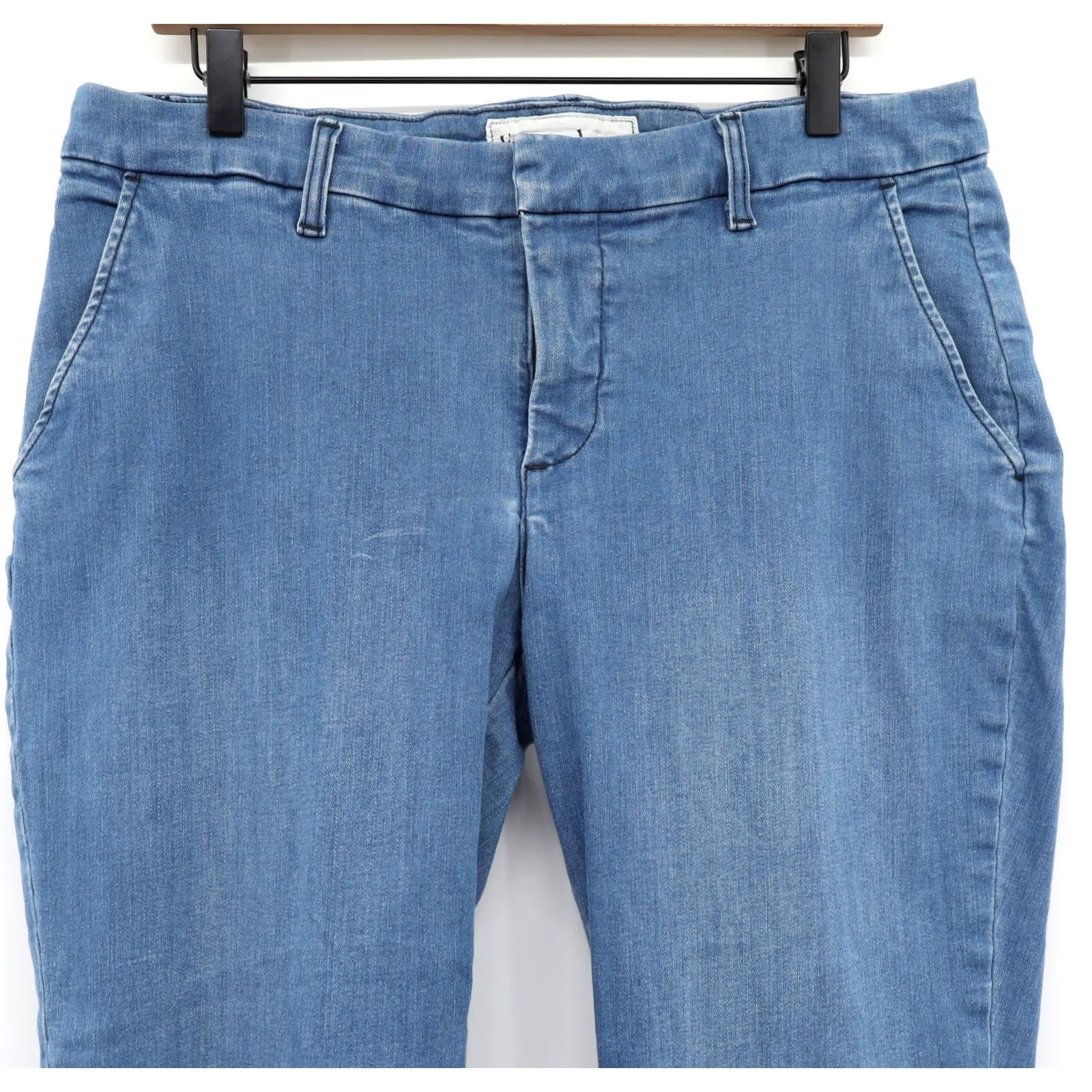 Frank & Eileen Frank & Eileen Jeans Cropped Women 12 Denim Blue Cotton Polyester Elastane Pockets Inseam 25" Rise 9.5" Regular Stretch Vintage No Size ONE SIZE - 3 Thumbnail