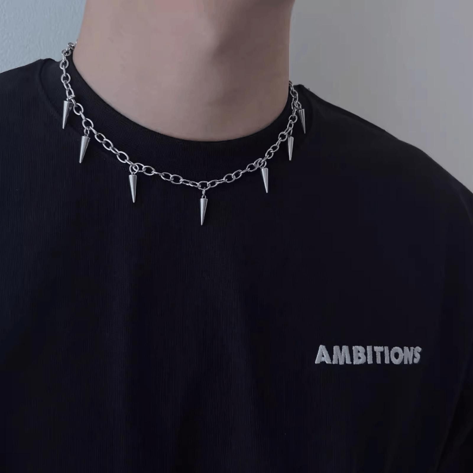 Jewelry Punk Rivet Chain Necklace Size ONE SIZE - 6 Thumbnail