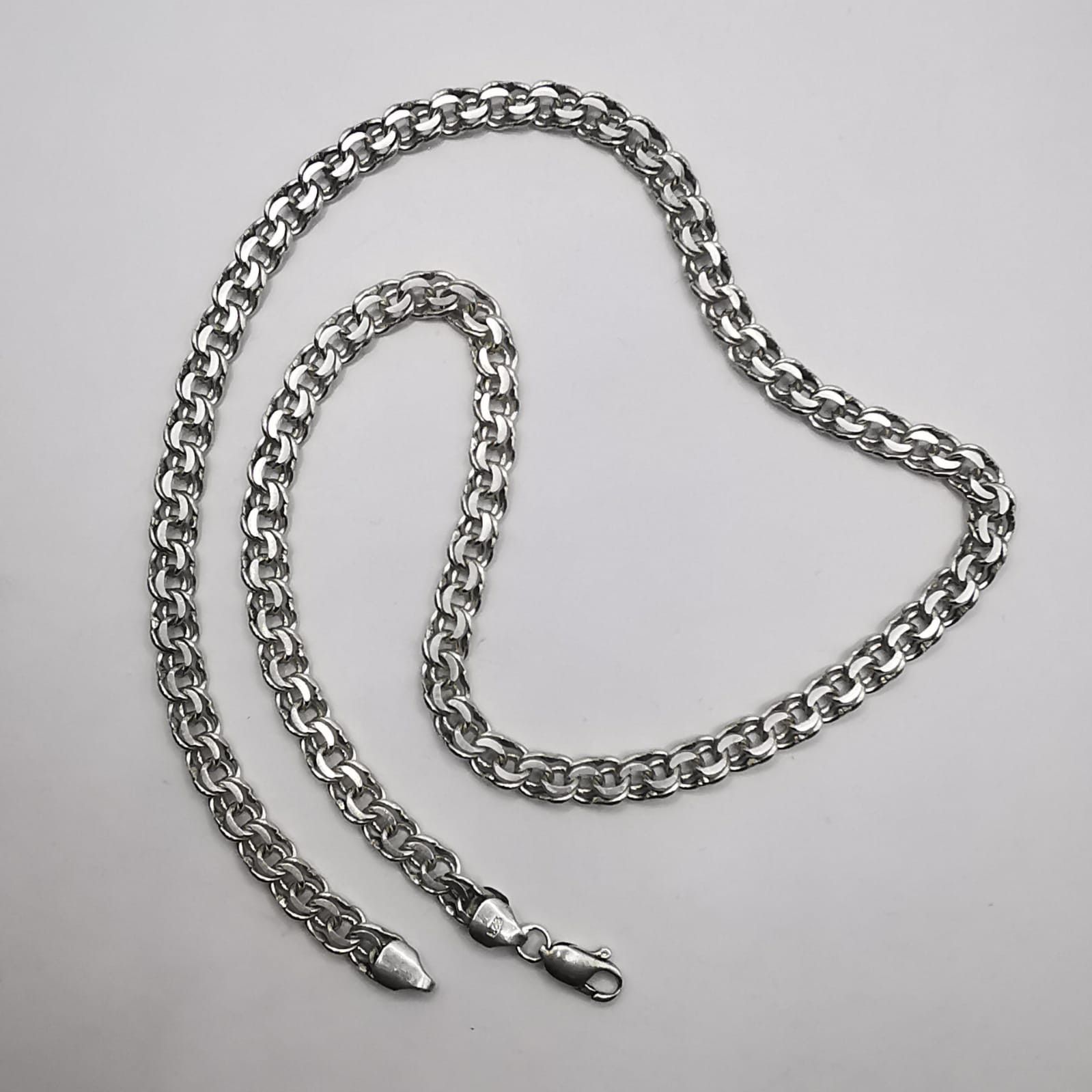 Sterling Silver Vintage Massive Chain Jewelry ,925 Sterling Silver 49,72g Size ONE SIZE - 2 Thumbnail