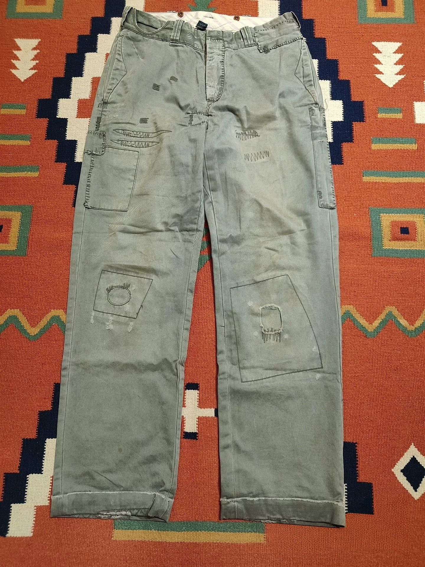 RRL Ralph Lauren Vintage RRL Distressed Patch Pants Size US 32 / EU 48 - 1 Thumbnail