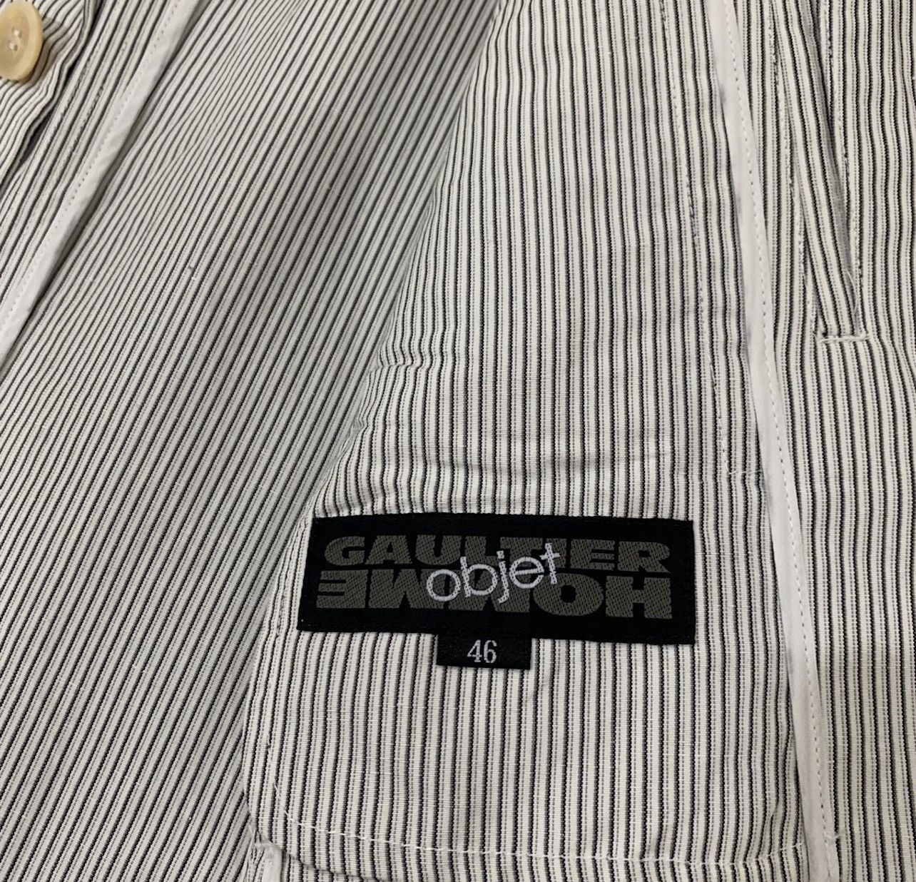 Gaultier Homme Objet 🔥Gaultier Homme Objet Striped Double Pocket Jacket Size US S / EU 44-46 / 1 - 8 Thumbnail