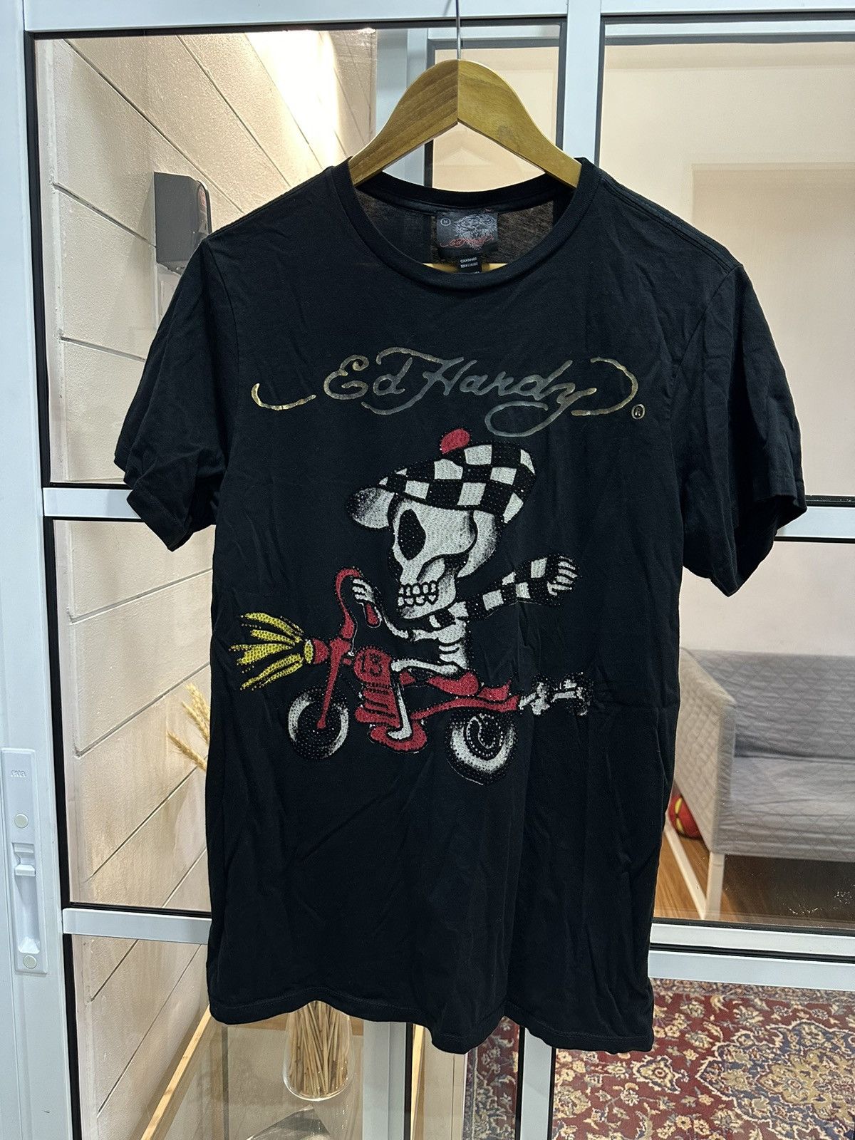 ED HARDY VINTAGE store SWAROVSKI CRYSTAL TEE