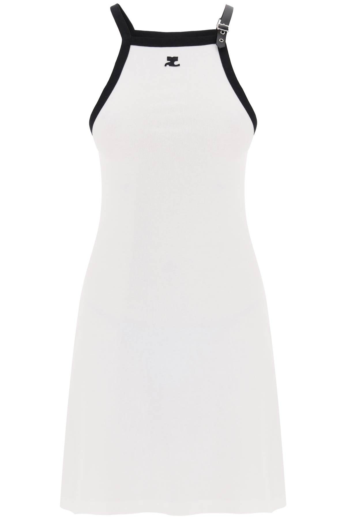 image of Courreges Bicolor Jersey Mini Dress In in Bianco, Women's (Size XS)