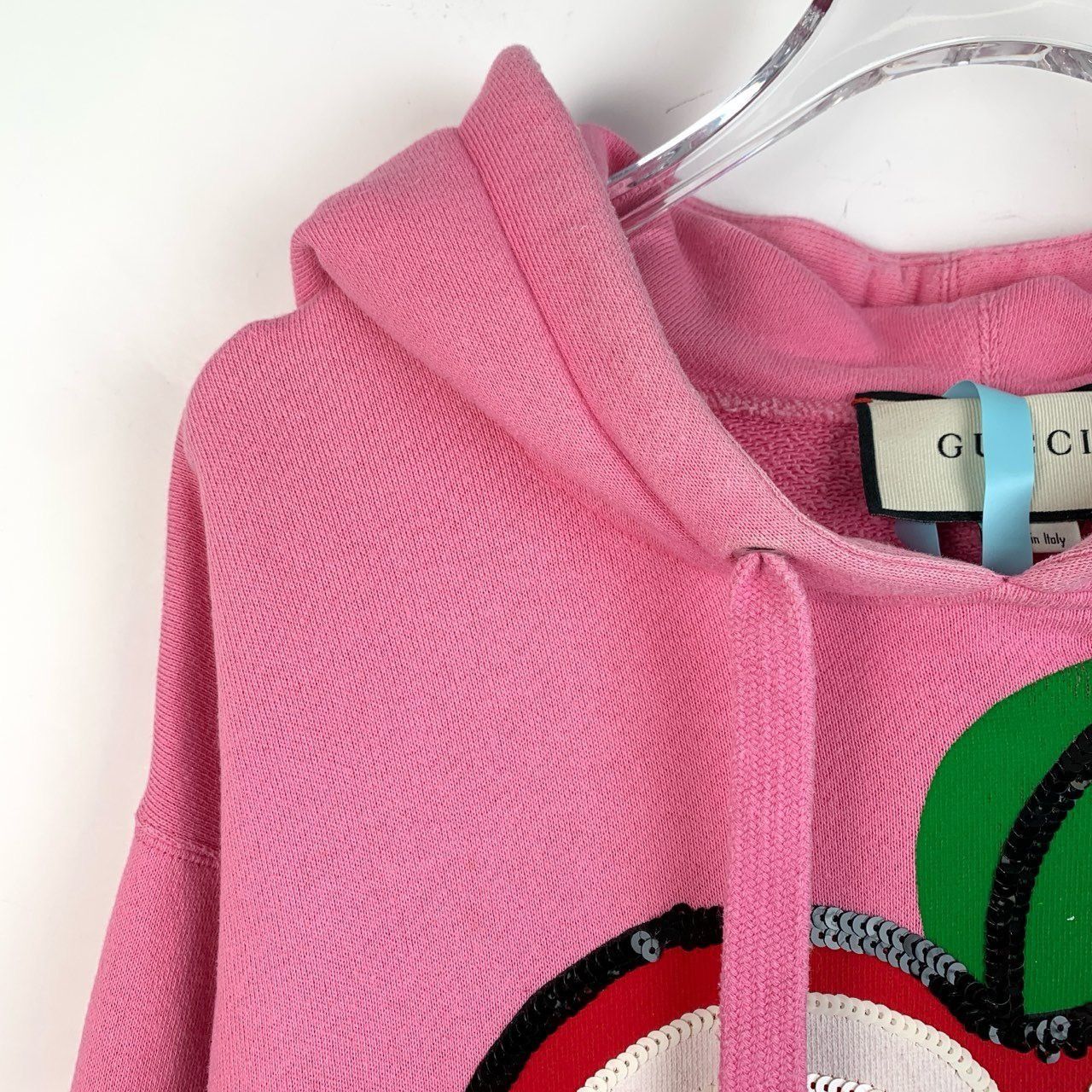Gucci Gucci GG Apple Print Sequined Hoodie Pink Cotton Long-Sleeve Size S / US 4 / IT 40 - 7 Thumbnail