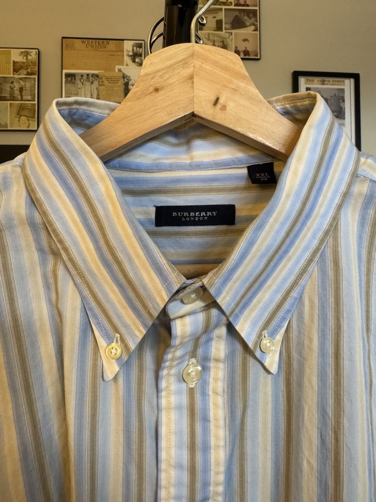 Burberry Vintage Burberry Striped Longsleeve Button up Dress Shirt Size US XXL / EU 58 / 5 - 2 Thumbnail