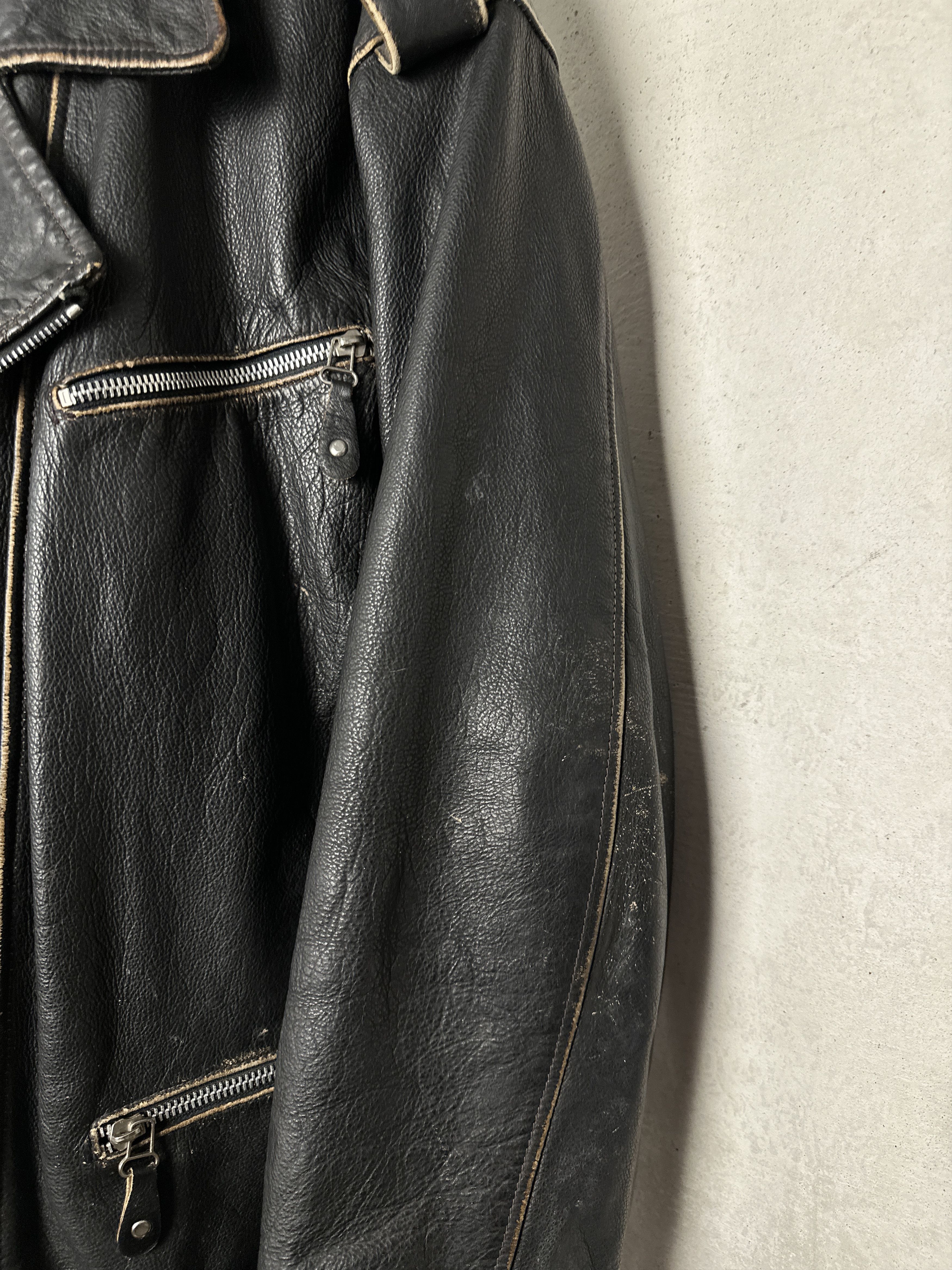 Genuine Leather Genuine Leather Bikers Black Jacket Size US XL / EU 56 / 4 - 3 Thumbnail