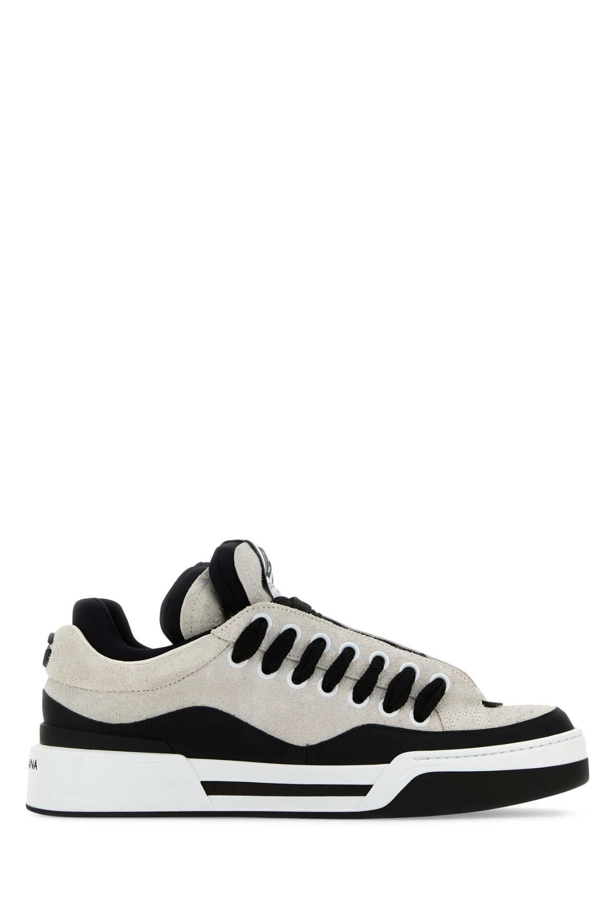 image of Dolce Gabbana Two-Tone Suede And Rubber New Roma Sneakers, Men's (Size 8)