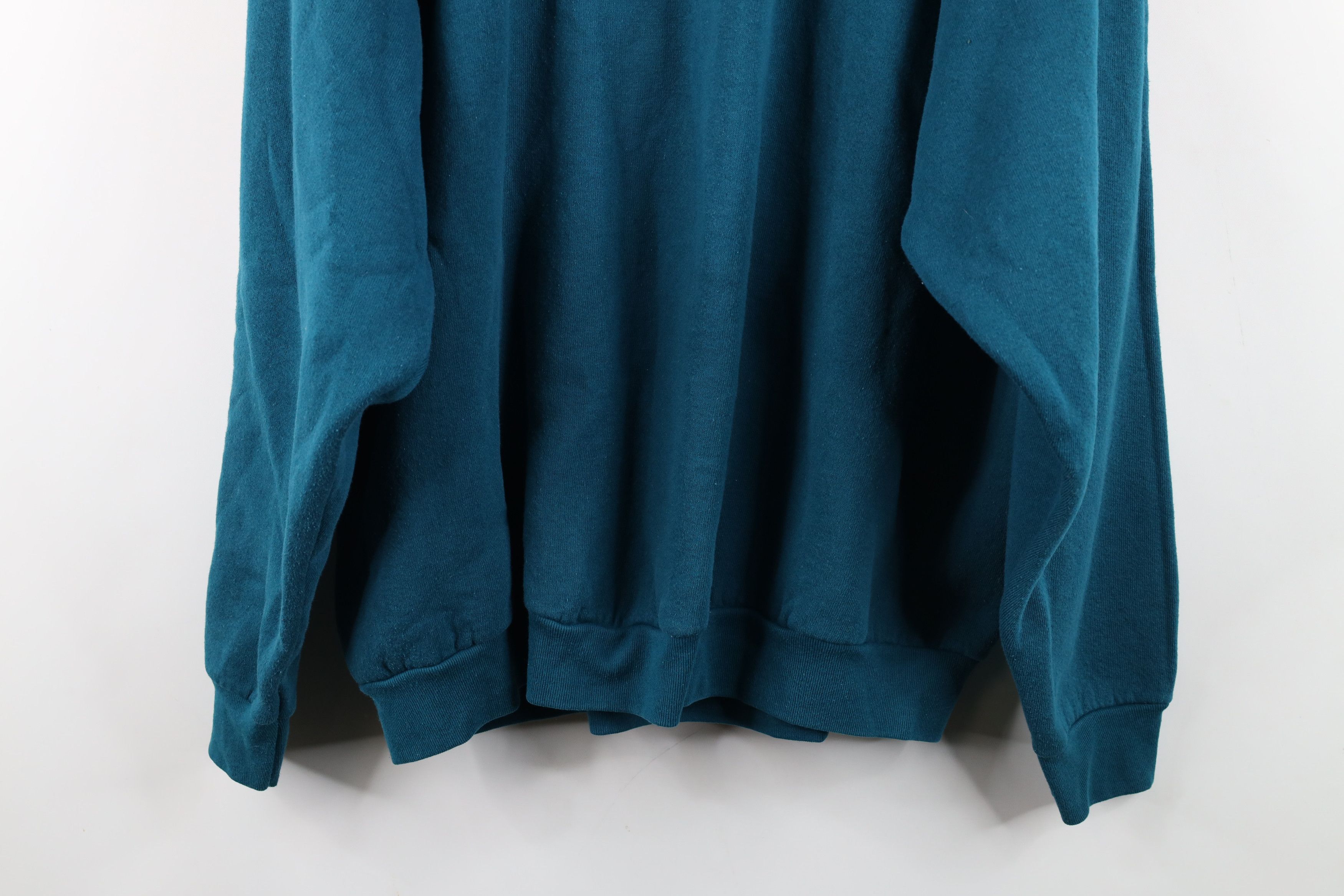 Vintage Vintage 90s Streetwear Heavy Crewneck Sweatshirt Teal USA Size XXL / US 16-18 / IT 52-54 - 13 Thumbnail