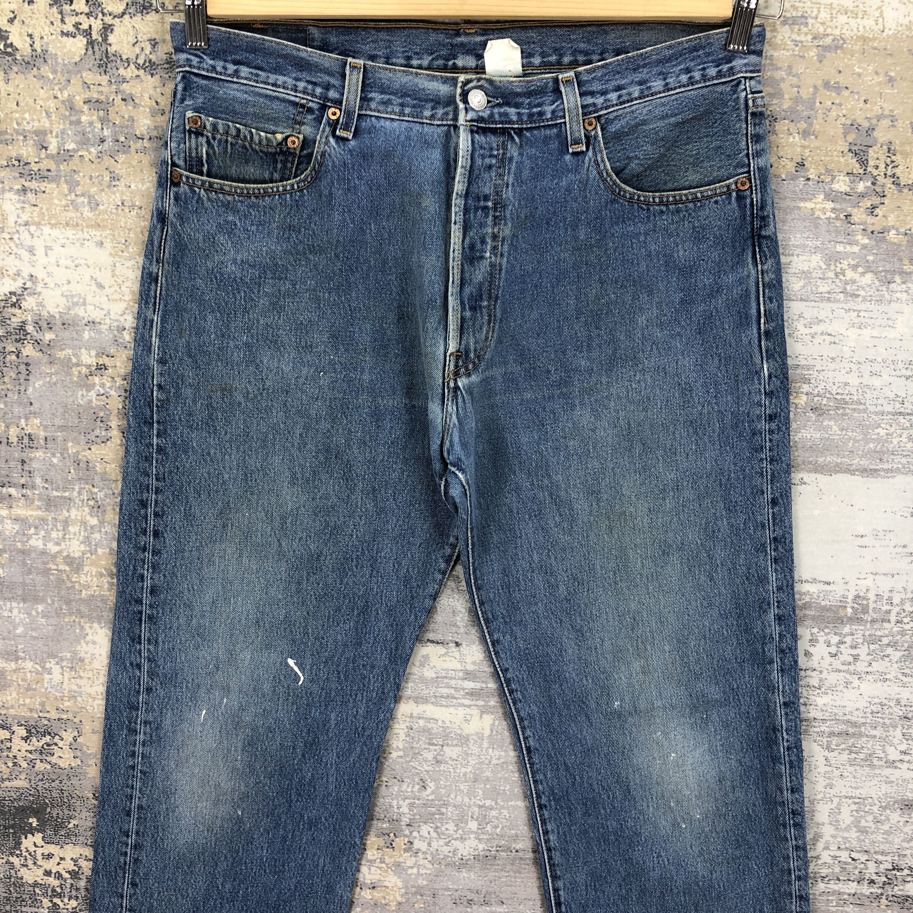 Levi's Vintage 90s Levis 501 Faded Jeans Levi's Light Wash Denim Size US 34 / EU 50 - 3 Thumbnail