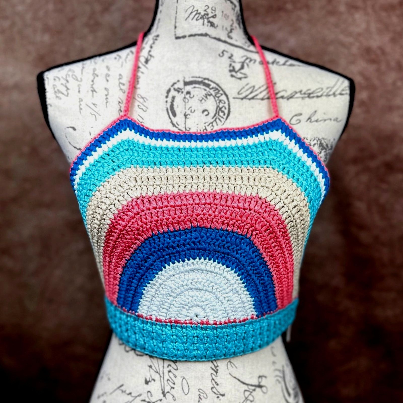 Other Olivaceous Rainbow Crochet Crop Top Multi size M Size M / US 6-8 / IT 42-44 - 6 Thumbnail