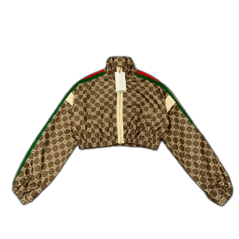 Gucci Brown Printed Cropped Jacket by Gucci-2505 Size M / US 6-8 / IT 42-44 - 1 Thumbnail