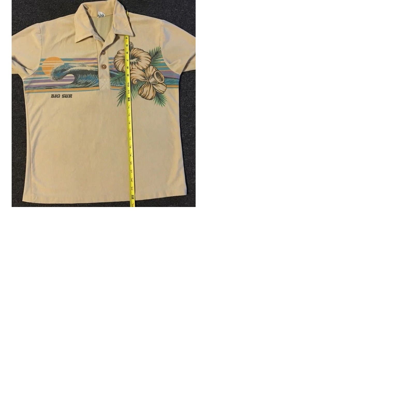 Vintage VINTAGE Big Sur Polo Shirt S USA Surf Beach Wave Grunge Hawaii Sunset 70s Faded Single Stitch Beige Mens Short Sleeve Button-Up Size US S / EU 44-46 / 1 - 9 Thumbnail
