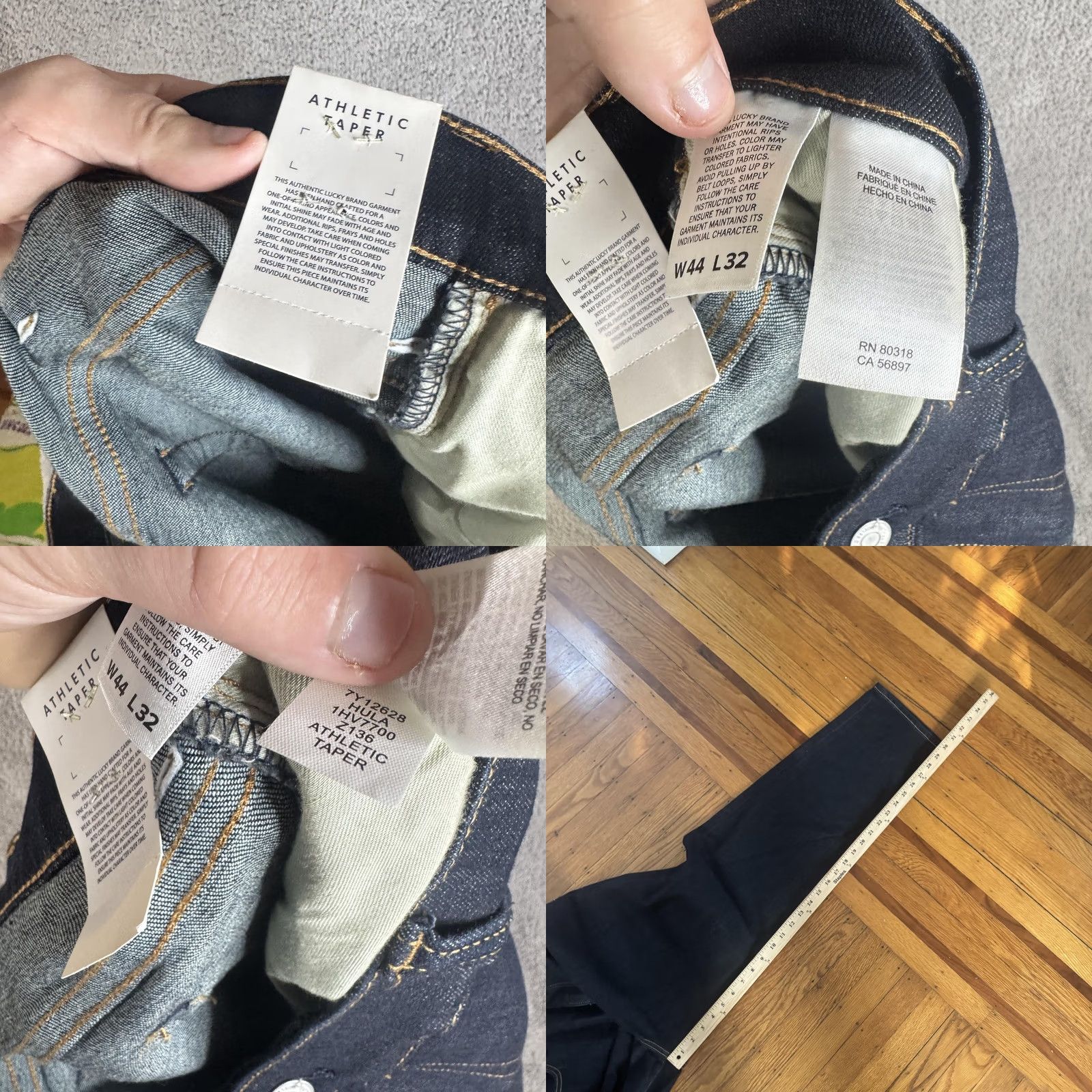 Lucky Brand Lucky Brand Athletic Taper Jeans Mens 44x32 Blue Dark Wash Denim Size US 44 / EU 60 - 10 Thumbnail
