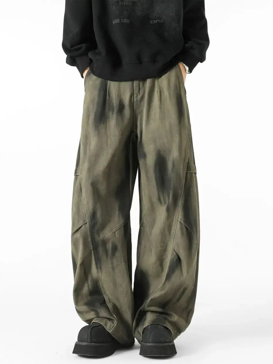 Japanese Brand Retro loose wide leg tie dye gradient jeans Size US 32 / EU 48 - 1 Thumbnail