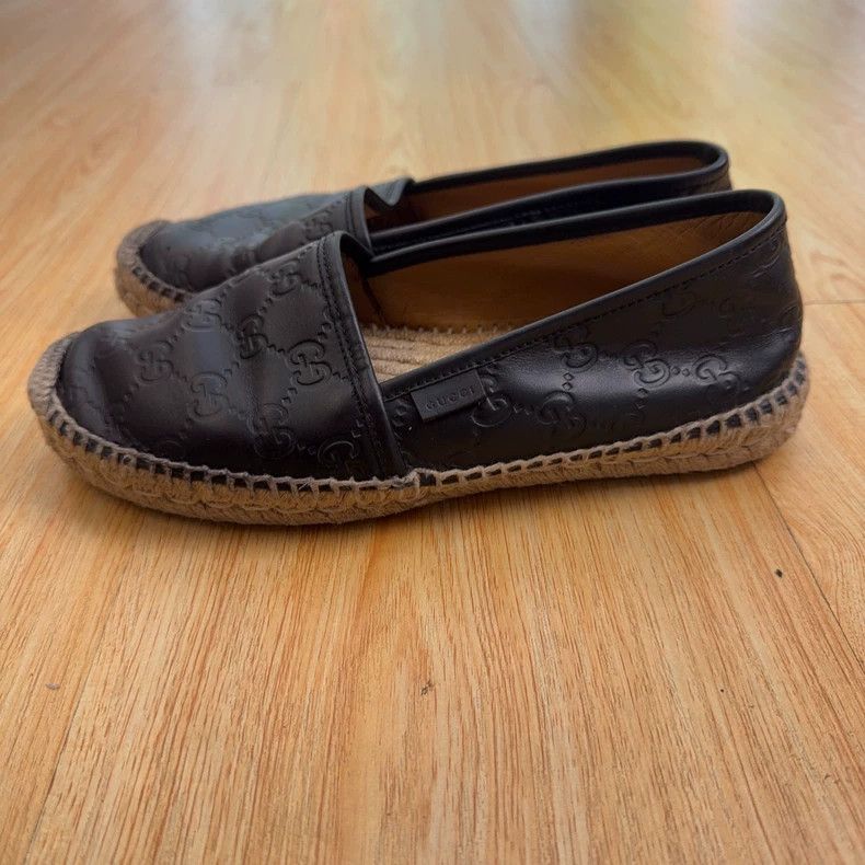 Gucci Gucci Leather Espadrille Slip-On Shoes - dmc Size US 7.5 / EU 40-41 - 1 Thumbnail