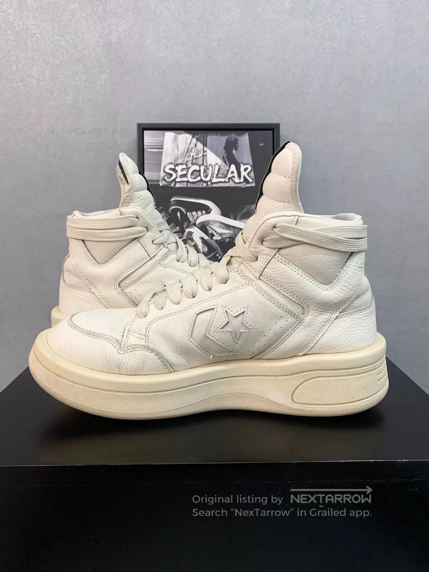 Rick Owens Drkshdw Rick Owens Converse Leather Platform Sneaker. Size US 10 / EU 43 - 6 Thumbnail