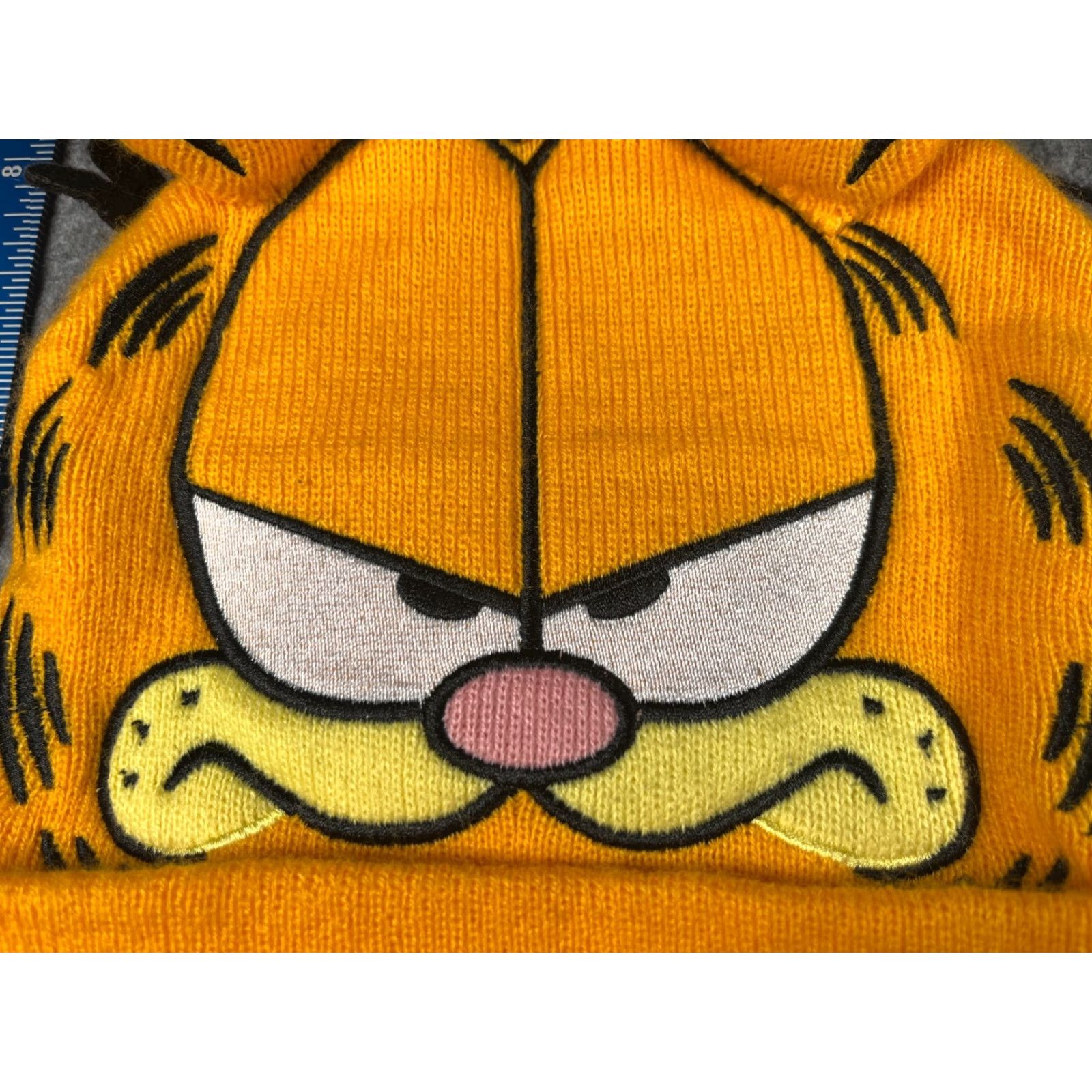 Nickelodeon Nickelodeon Garfield Beanie Adult Yellow Knit Acrylic Polyester Hat Womens Men Size US M / EU 48-50 / 2 - 3 Thumbnail