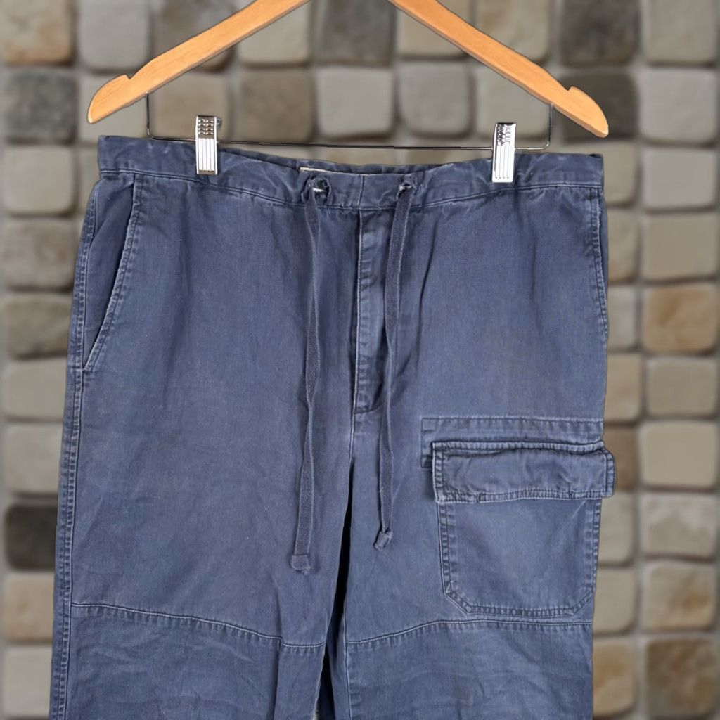 Vintage VINTAGE Structure Pants Mens L Blue Drawstring Baggy Cargo Pockets Skater Y2K Size US 31 - 1 Thumbnail