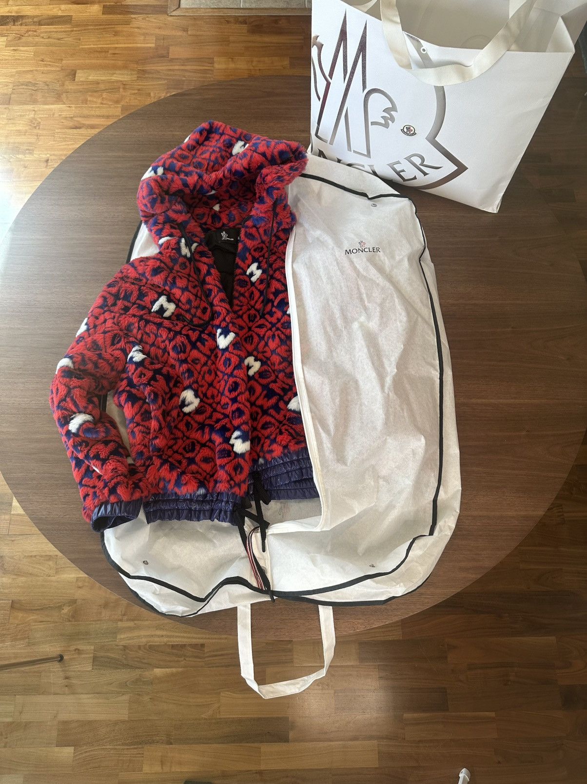 Moncler Grenoble Moncler Monogram Graphic Print Faux Fur Jacket w/ Tags, sz M Size M / US 6-8 / IT 42-44 - 2 Thumbnail