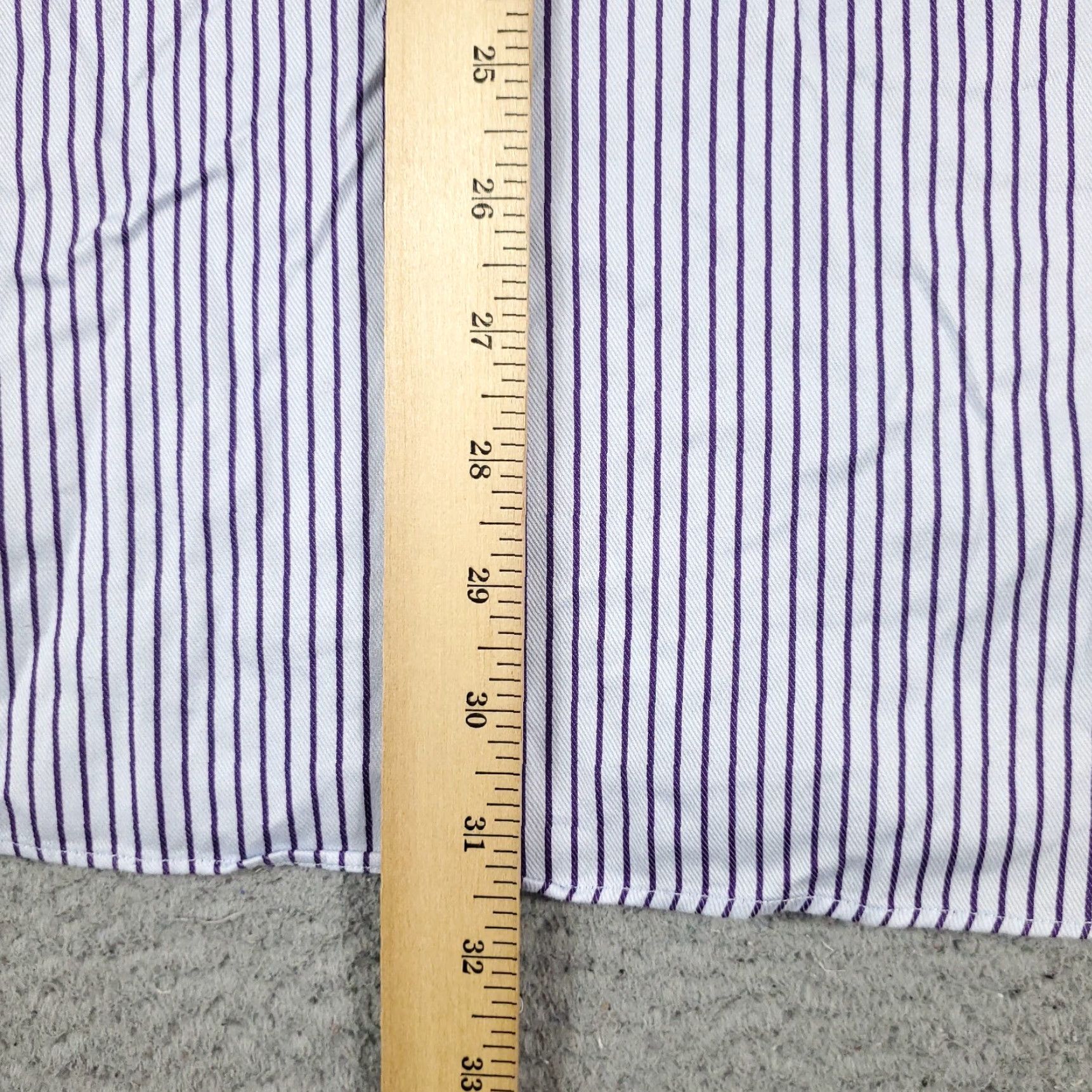 Tommy Bahama Tommy Bahama Shirt Mens 17 Purple Striped Dress Button Up Long Sleeve - Classic, Modern, Preppy, Wedding, Workwear Mens Dress Shirt Size 46R - 5 Thumbnail