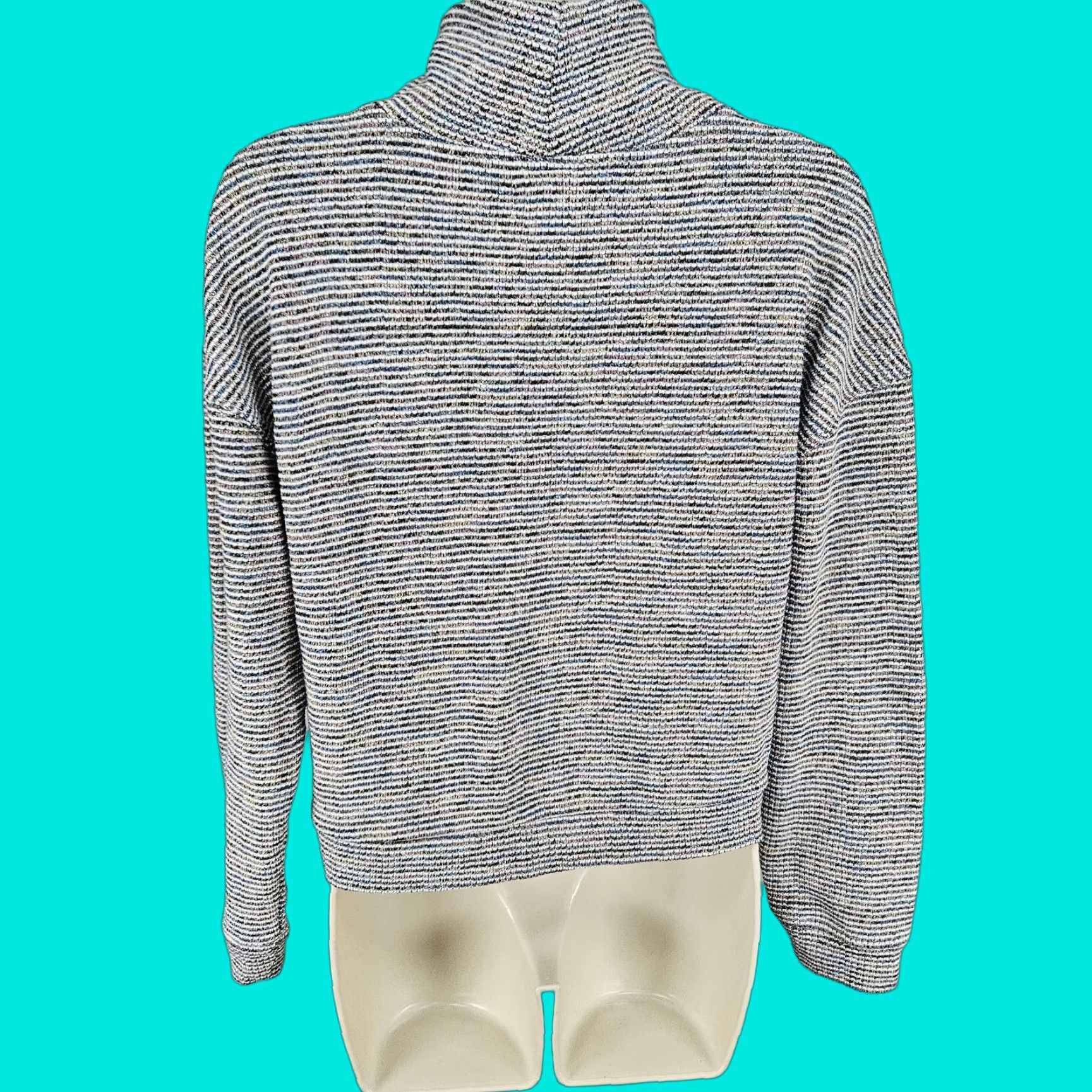 Madewell Madewell Multicolor Textured Ribbed Mock Neck Pullover Crop Sweater Top Medium Shirt Womens Modern Classic Pullover Knit Pretend? Size M / US 6-8 / IT 42-44 - 1 Thumbnail