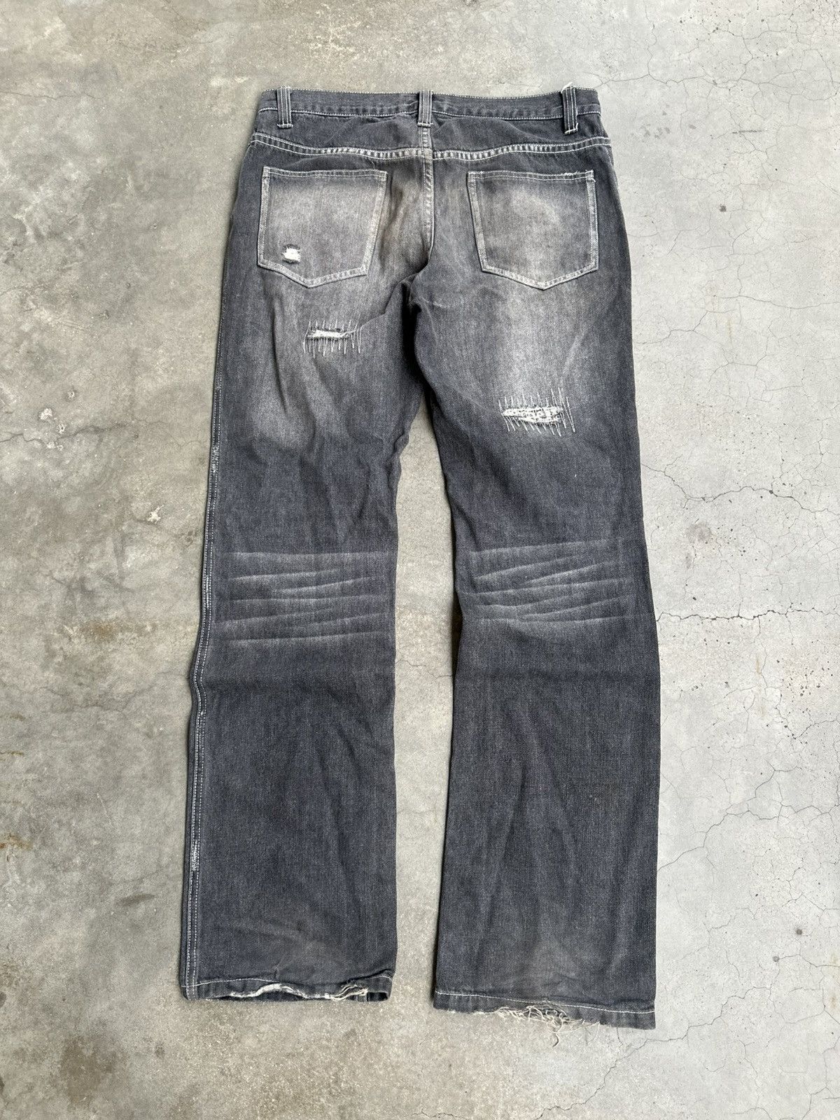 Designer Japanese Brand Zero Sail Distressed Claw Mark Flare Denim Size US 28 / EU 44 - 2 Thumbnail