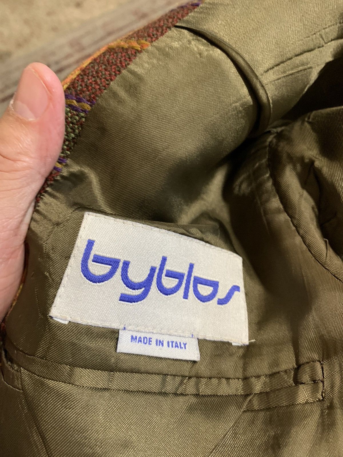 Byblos × Vintage Plaid Wool 3Btn Blazer (Rare) Size 40R - 15 Thumbnail