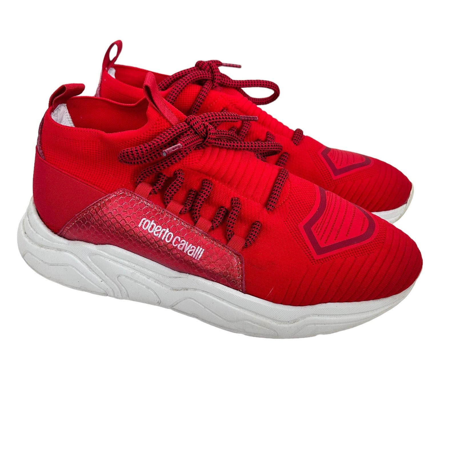 Roberto Cavalli Roberto Cavalli Red Chunky Sock Sneakers Sz 11 Size US 11 / IT 41 - 1 Thumbnail