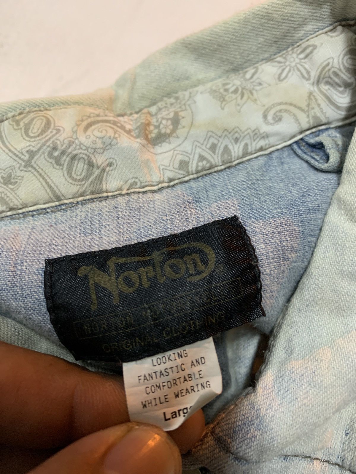 Norton × Vintage Vintage Norton Motorcycle western shirt Size US L / EU 52-54 / 3 - 15 Thumbnail