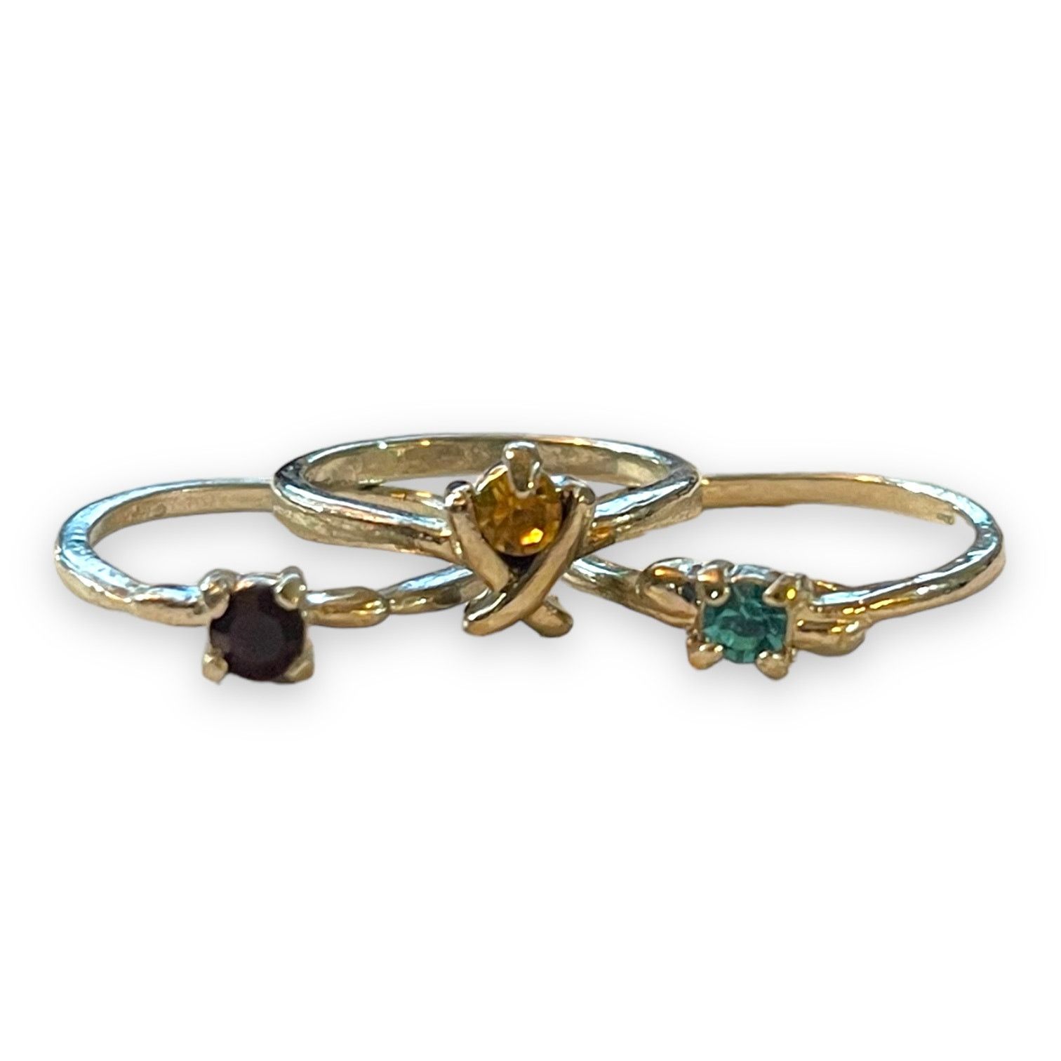 Other Silver 3 Ring Lot With Gemstones Size 5-6 Size ONE SIZE - 1 Thumbnail