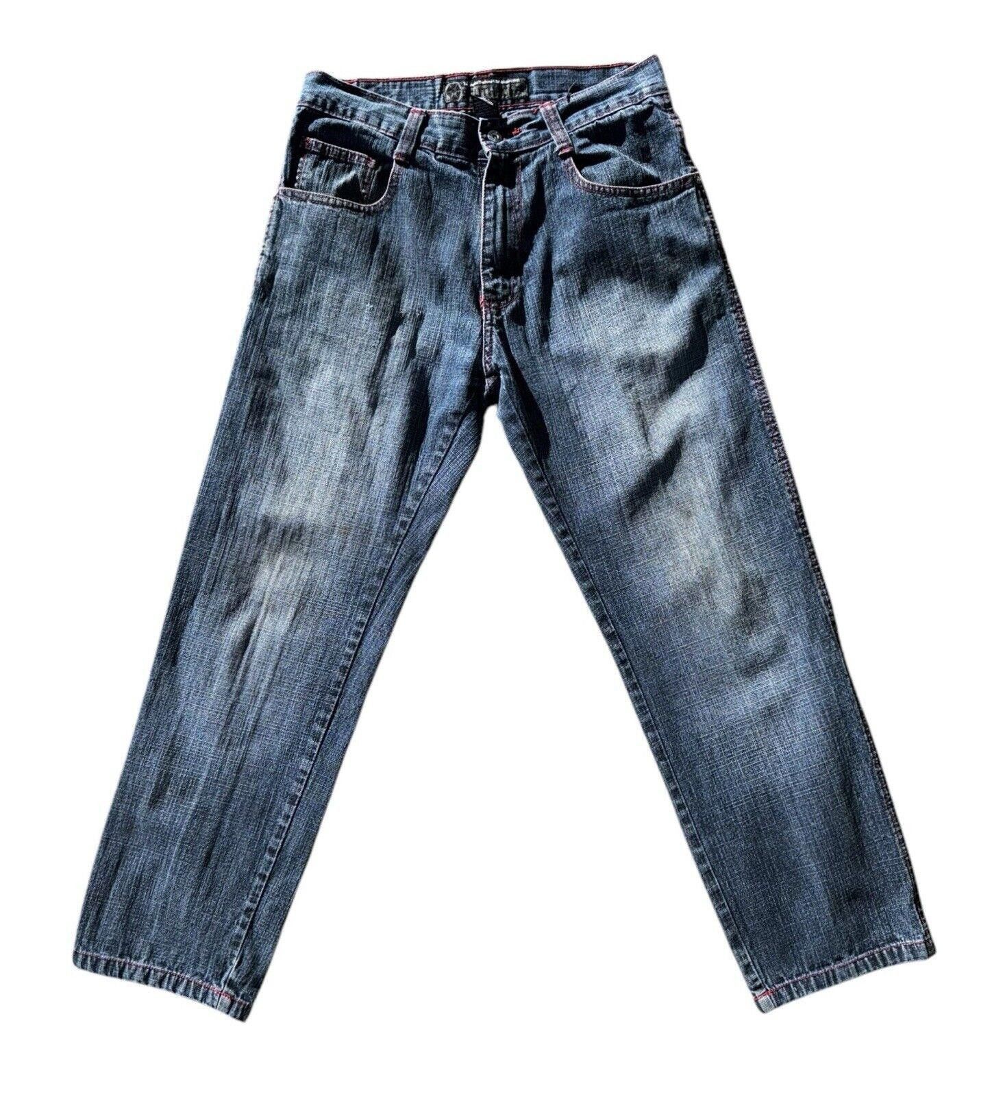 Southpole SouthPole Red Stitching Skater Y2K Baggy Grunge Jeans 32x32 Size US 32 / EU 48 - 1 Thumbnail