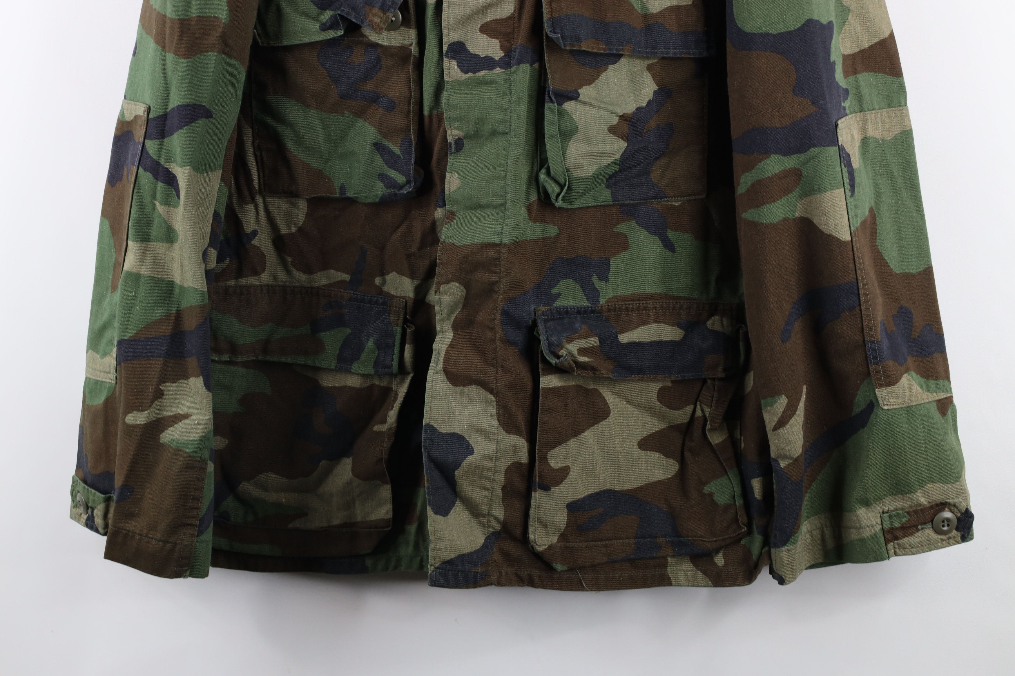 Vintage Vintage 80s Faded Woodland Camouflage Combat Coat Jacket USA Size US M / EU 48-50 / 2 - 3 Thumbnail