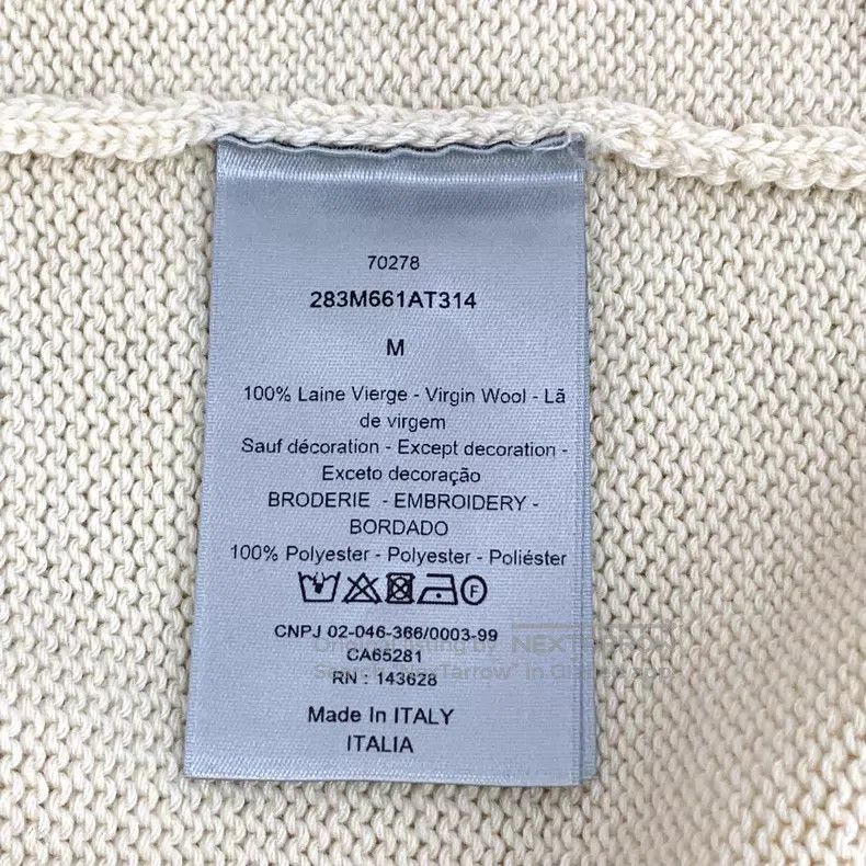 Dior Dior Beige letter abstract pattern inlaid wool round-neck Size US M / EU 48-50 / 2 - 7 Thumbnail