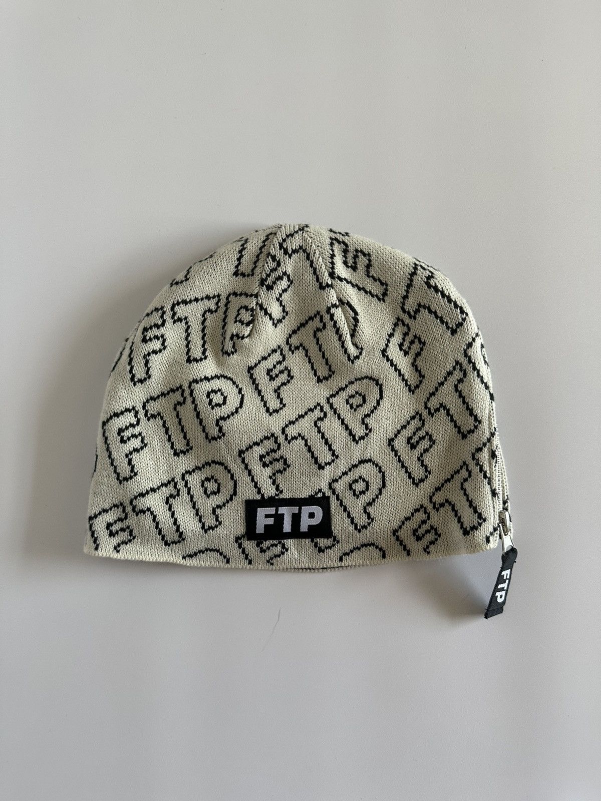 Fuck The Population Zipper Beanie Cream Size ONE SIZE - 1 Thumbnail