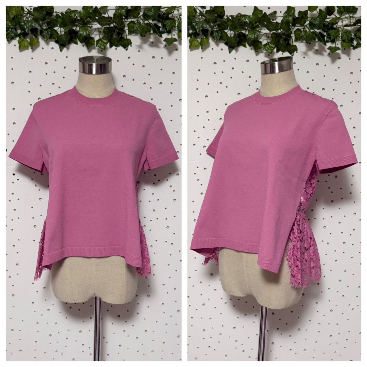 Valentino Authentic Valentino Floral Lace Ruffle Knit Sweater S Pink Size S / US 4 / IT 40 - 6 Thumbnail