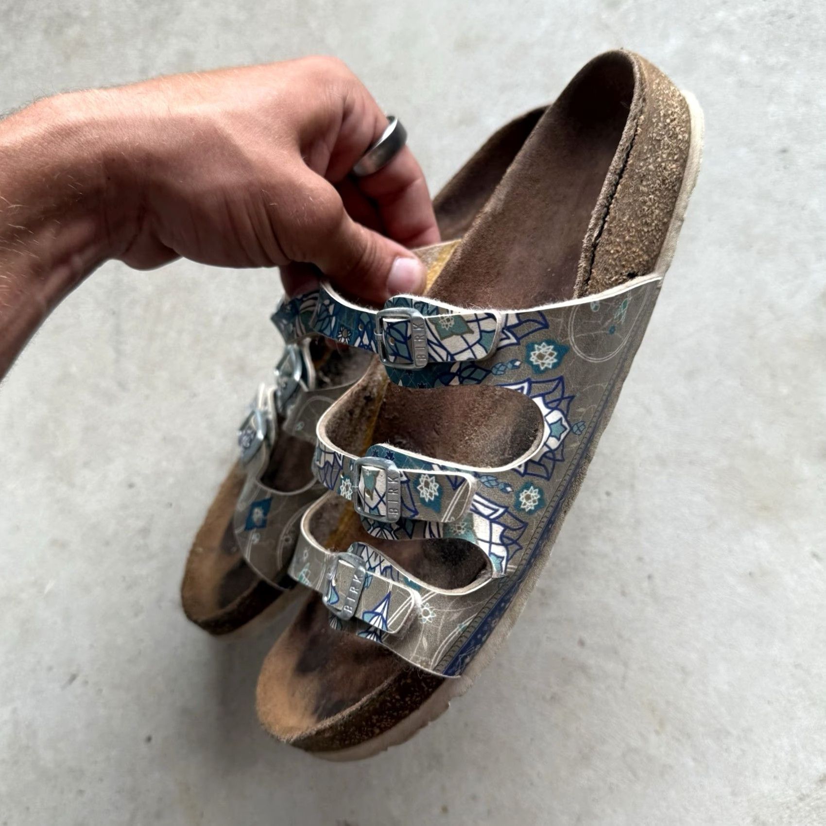 Birkenstock Birkenstock Florida Birko Flor Ancient Mosaic Taupe Womens Size EU 38 US 7 Sandal Multicolor Footbed Sandals Womens Size US 7 / IT 37 - 6 Thumbnail