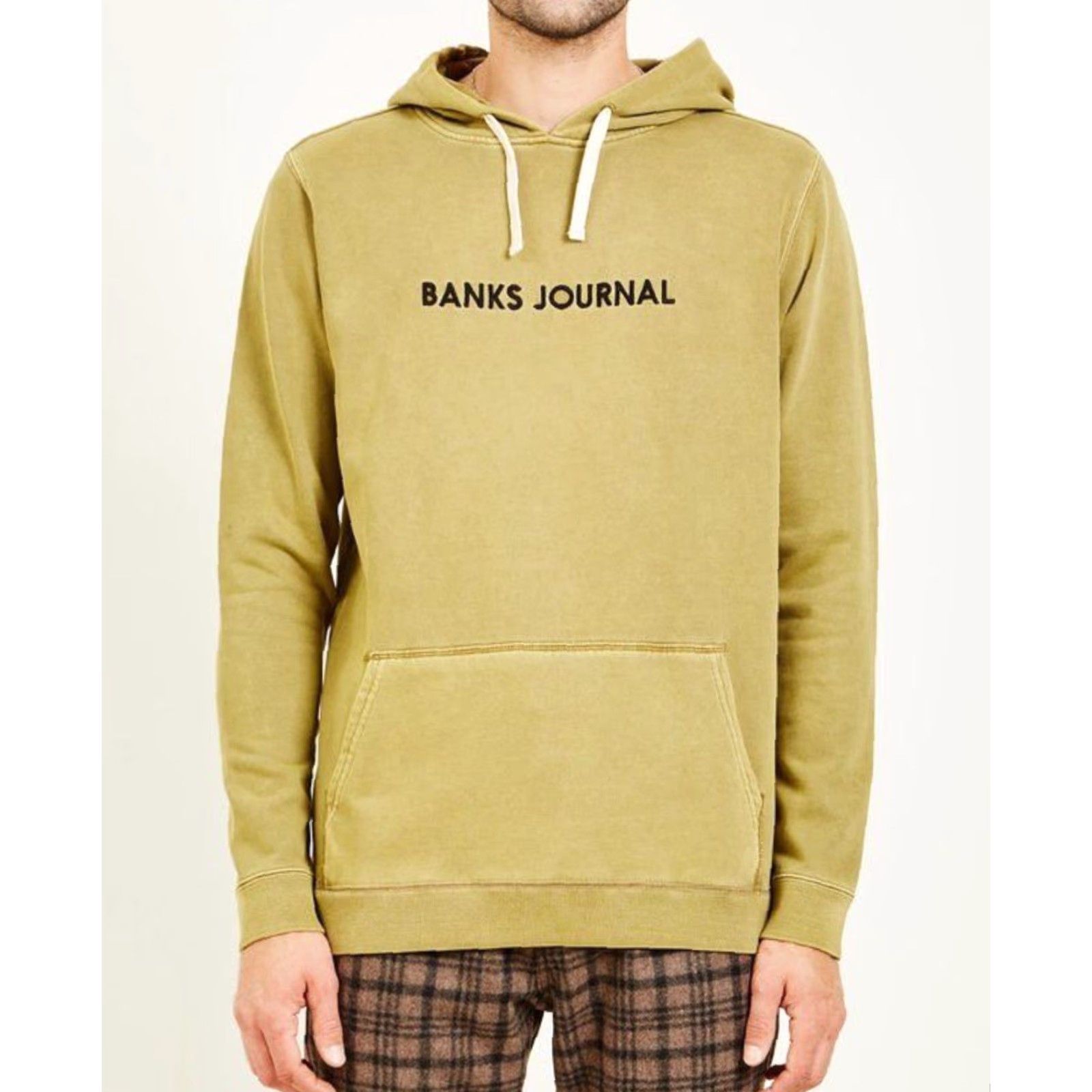 Banks Journal Banks Journal The Label Organic Cotton Terry Embroidered Pullover Hoodie M Mens Yellow Hoodie Size US M / EU 48-50 / 2 - 2 Thumbnail