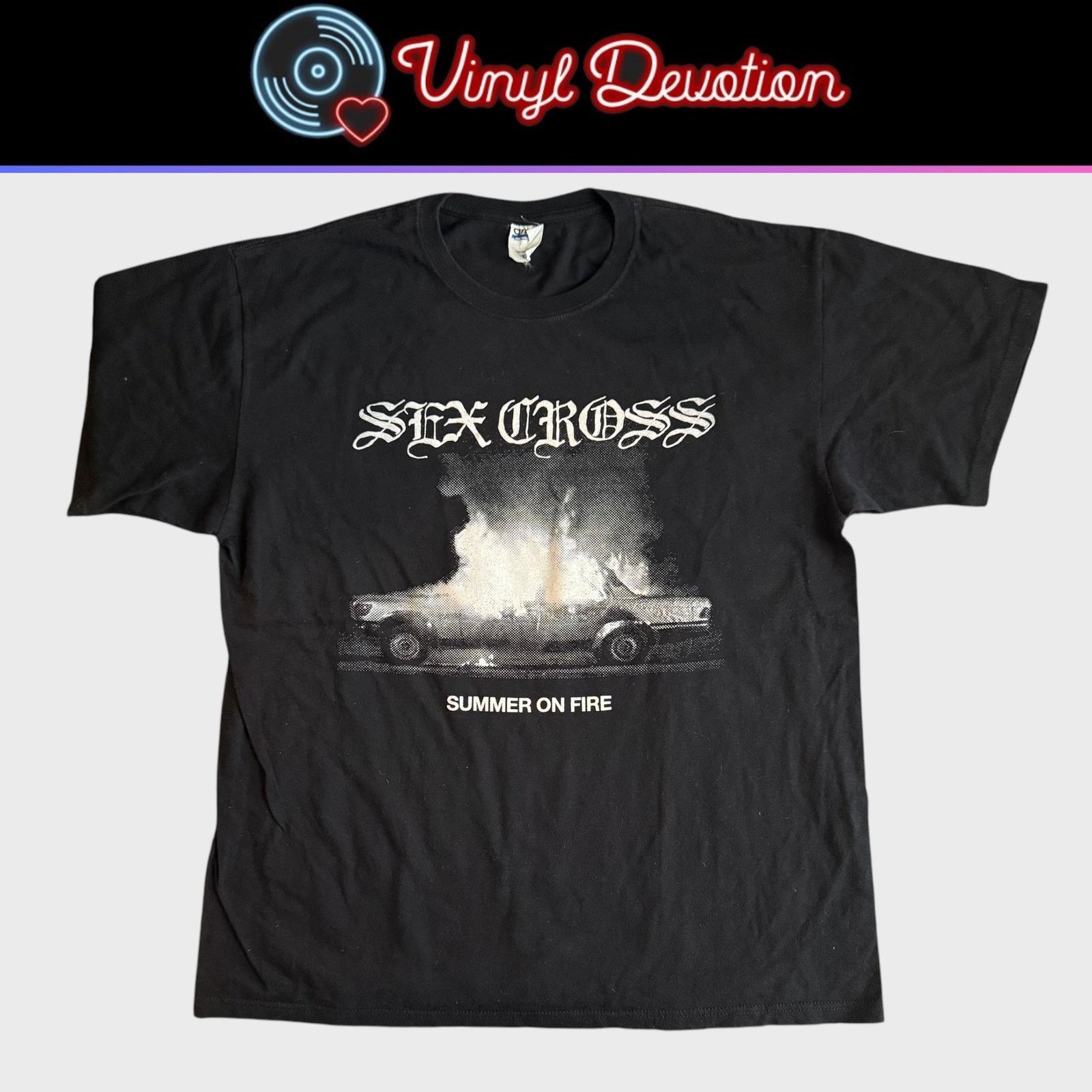 Band Tees Sex Cross Band Summer On Fire Shirt Size XL Old Wounds Goth Size US XL / EU 56 / 4 - 1 Thumbnail