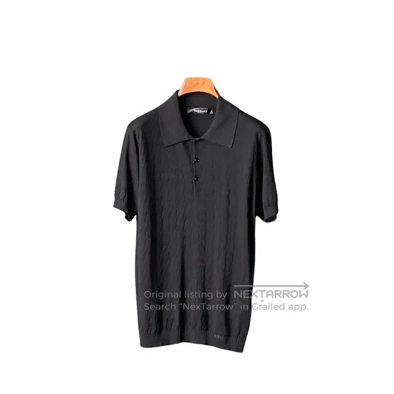 Versace Versace Black Silk Logo Short Sleeve Polo . Size US S / EU 44-46 / 1 - 1 Thumbnail