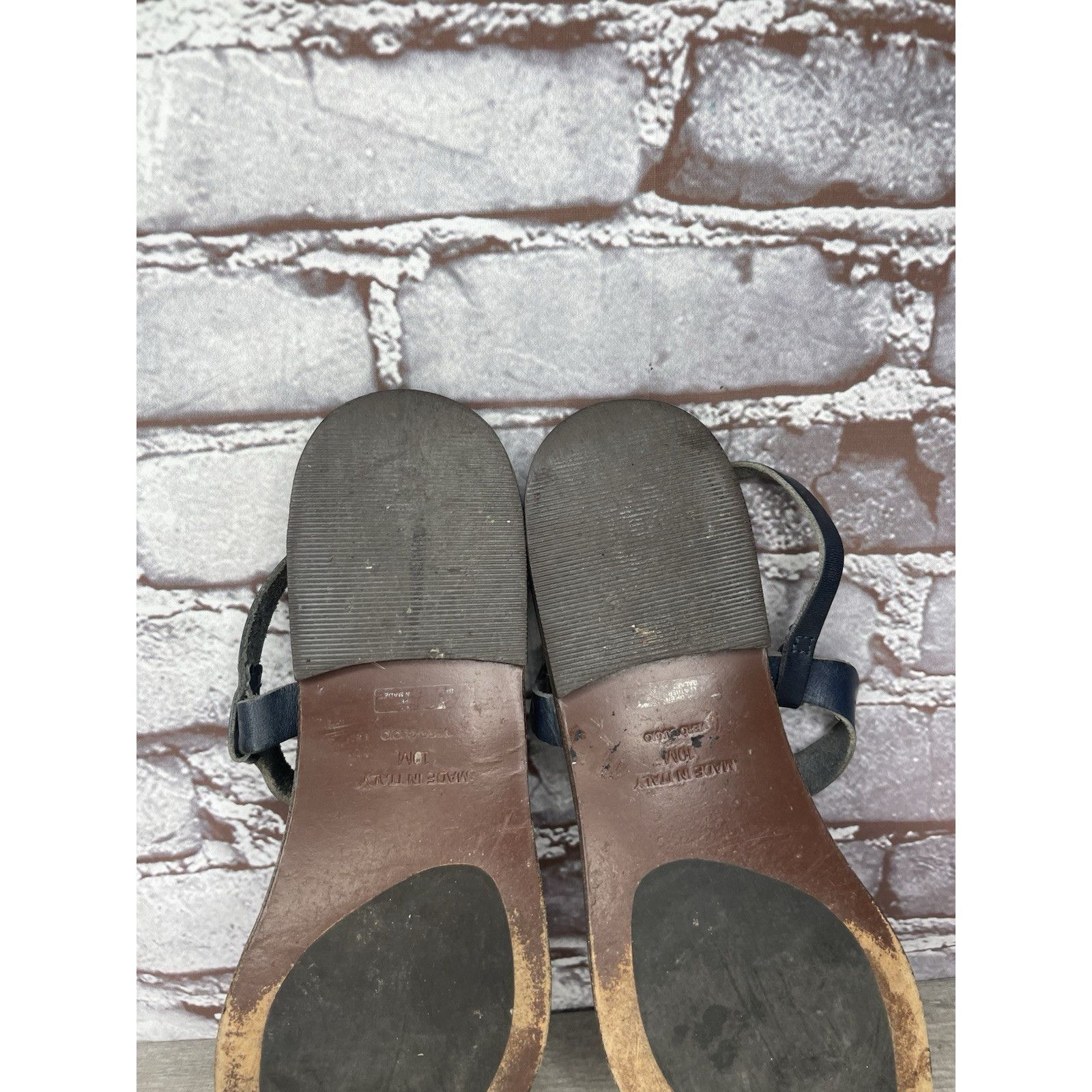 Matiere Studio Matisse Blue Leather Thong Strap Flat Sandals Women Sz 10M U Size US 10 / IT 40 - 7 Thumbnail