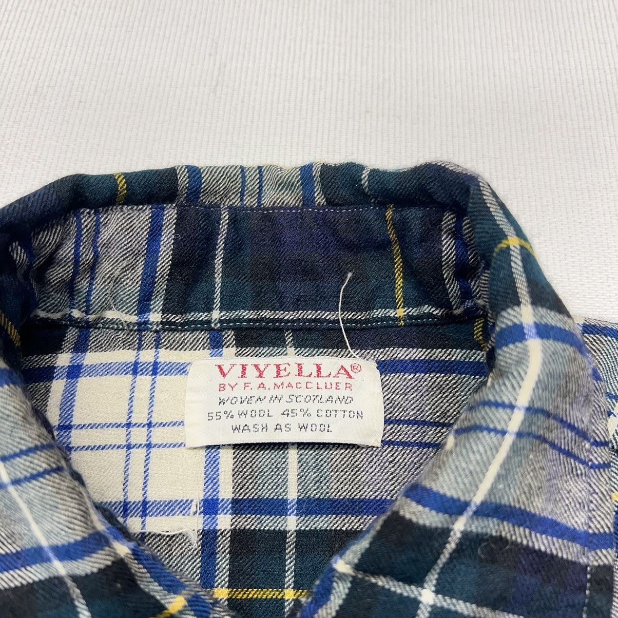 Vintage × Viyella VTG Viyella Flannel Shirt Blue Plaid Button Up Wool Scotland Size US M / EU 48-50 / 2 - 4 Thumbnail