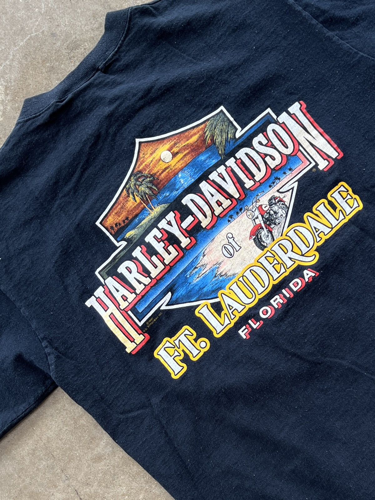Harley Davidson Vintage 1990 Harley Davidson Lightning Lauderdale Tee Large Size US L / EU 52-54 / 3 - 2 Thumbnail