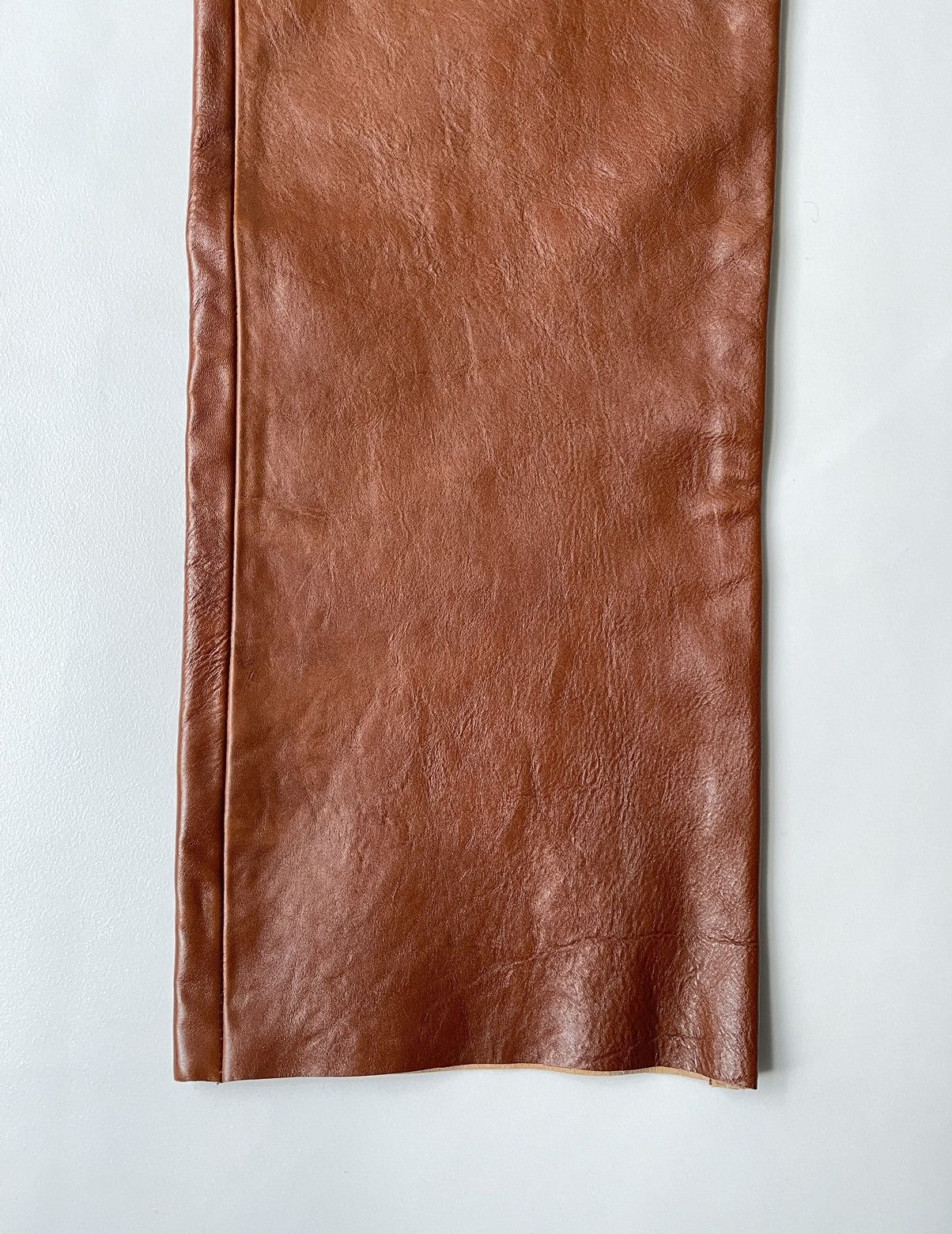 Our Legacy Cognac Leather ‘Biker’ Trousers Size US 30 / EU 46 - 9 Thumbnail