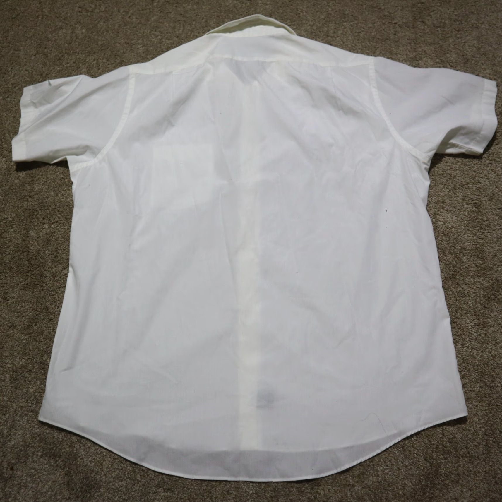 Vintage David Taylor Collection Solid White Dress Shirt Adult Size 17 Long Sleeve Button-Down Classic Mens Size 46R - 7 Thumbnail